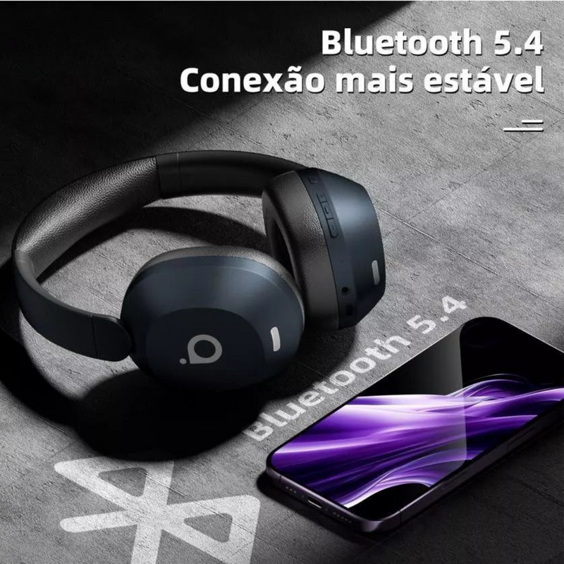 Fone Bluetooth Sem Fio com Microfone e Cancelamento Ativo de Ruído