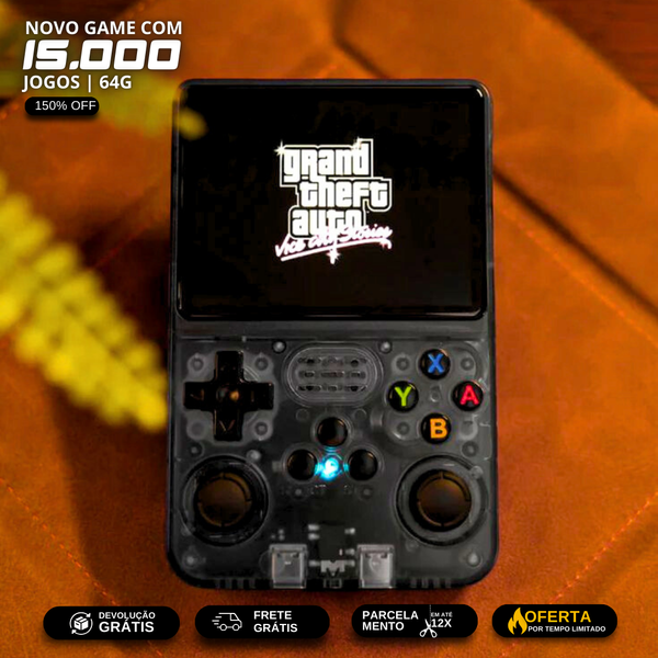 Console Gamer R36S - 15.000 Jogos Retro + Tela 3,5" HD