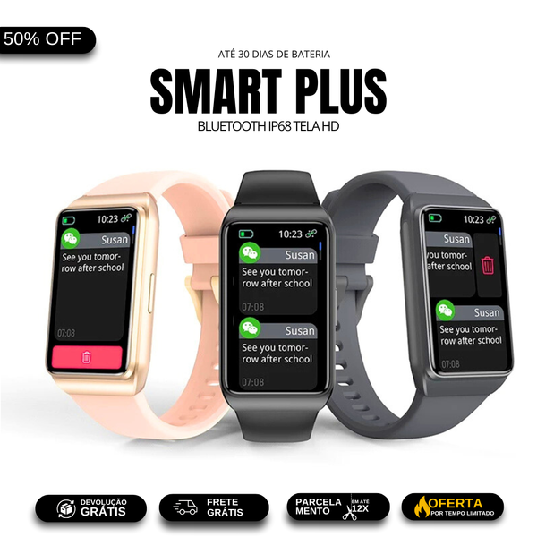 Relógio H68 – Tela HD, IP68, Oxímetro