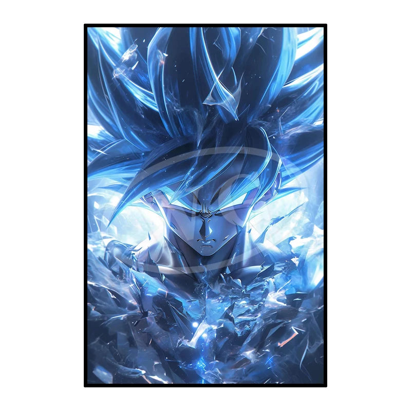 Pintura Decorativa Dragon Ball Sun Wukong Super Saiyan - Quadro de Anime Japonês para Sala ou Cômoda