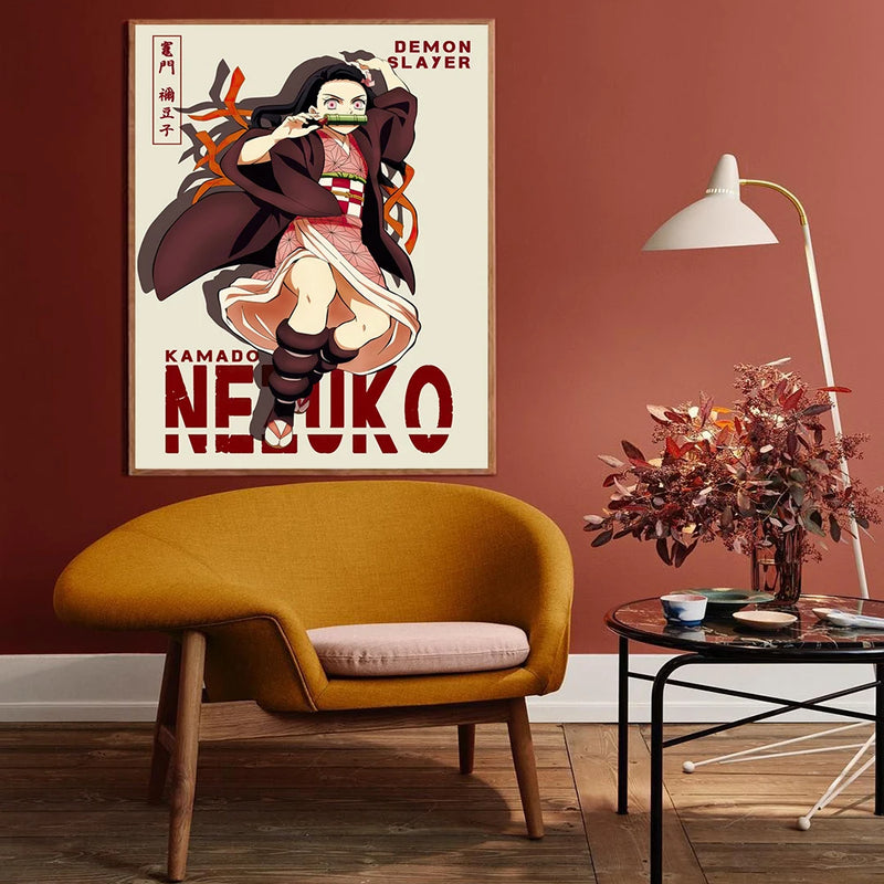Pôster do Anime Demon Slayer: Tanjirou, Nezuko, Kyoujurou