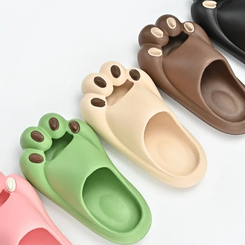 Chinelo de Nuvem Mulher Gato Urso Pata Sandálias Antiderrapantes