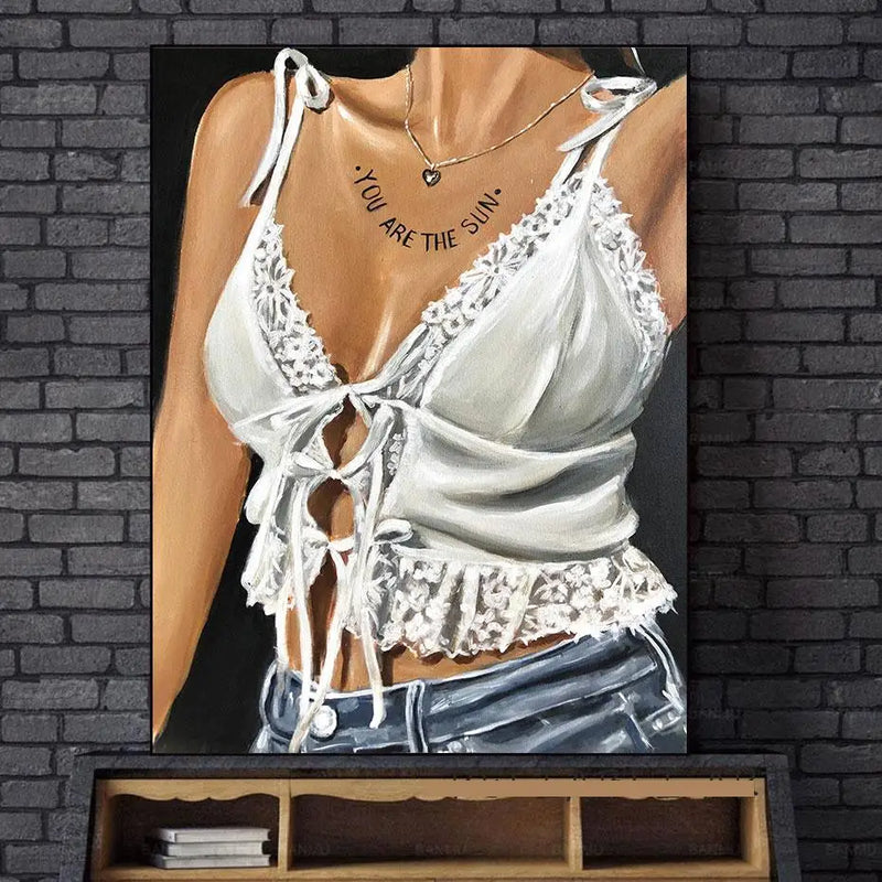 Pintura em Canvas de Garotas Abstratas, Arte Pop, Impressões de Pintura a Óleo, Arte de Parede para Decoração de Quarto e Casa, Quadro