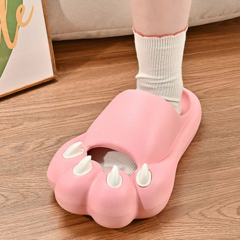 Chinelo de Nuvem Mulher Gato Urso Pata Sandálias Antiderrapantes