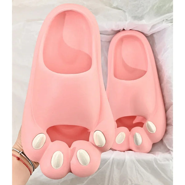 Chinelo de Nuvem Mulher Gato Urso Pata Sandálias Antiderrapantes