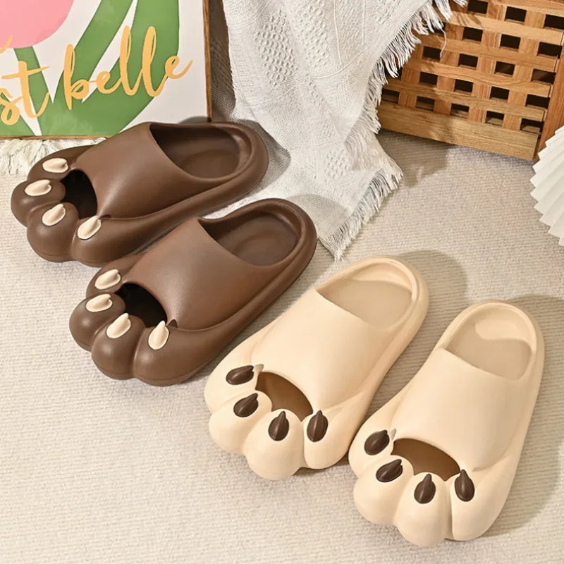 Chinelo de Nuvem Mulher Gato Urso Pata Sandálias Antiderrapantes