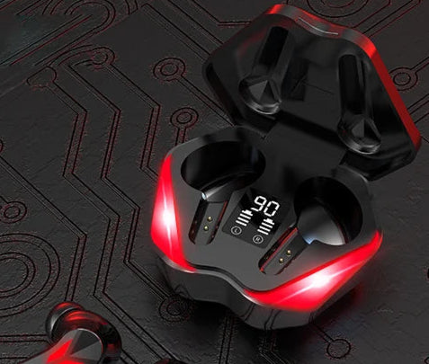 Fones sem fio, com baixa latência, cancelamento de ruído e microfone. Perfeito para música e jogos
