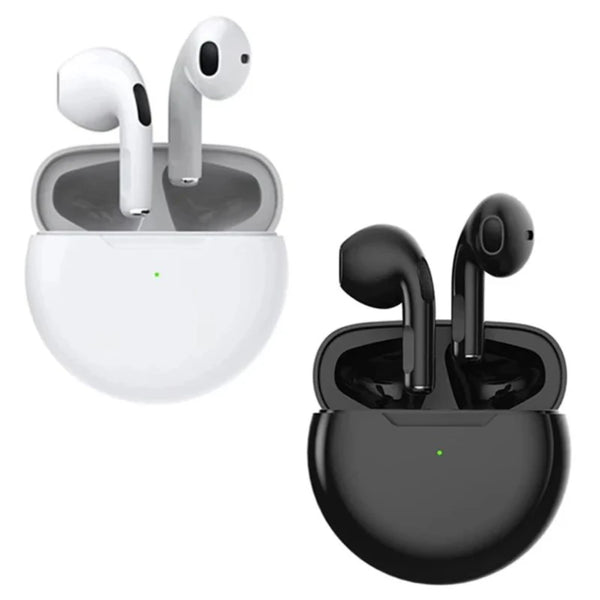 Fones de Ouvido Pro6 TWS Sem Fio com Microfone Bluetooth, Fones Esportivos para Corrida