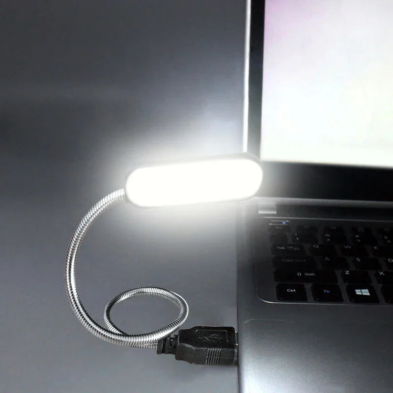 Lâmpada USB portátil com 6 LEDs, luz branca ou quente