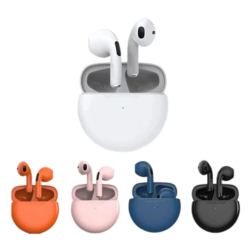 Fones de Ouvido Pro6 TWS Sem Fio com Microfone Bluetooth, Fones Esportivos para Corrida