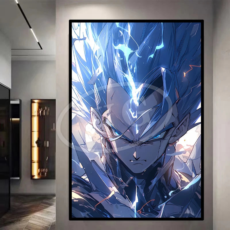 Pintura Decorativa Dragon Ball Sun Wukong Super Saiyan - Quadro de Anime Japonês para Sala ou Cômoda