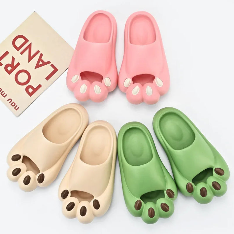 Chinelo de Nuvem Mulher Gato Urso Pata Sandálias Antiderrapantes