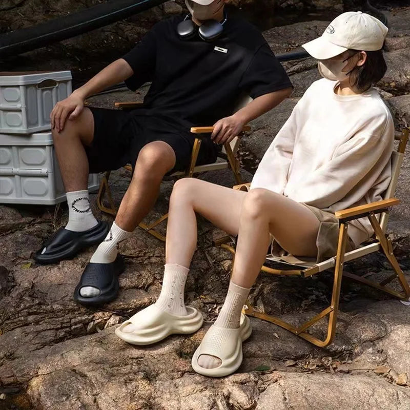 Chinelos de Praia Verão para Homens e Mulheres, Sneakers Casal, Antiderrapante, Slides Externos, Chinelo de Mar, Solado Macio, Sapatos Nuvem