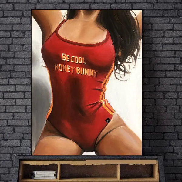Pintura em Canvas de Garotas Abstratas, Arte Pop, Impressões de Pintura a Óleo, Arte de Parede para Decoração de Quarto e Casa, Quadro