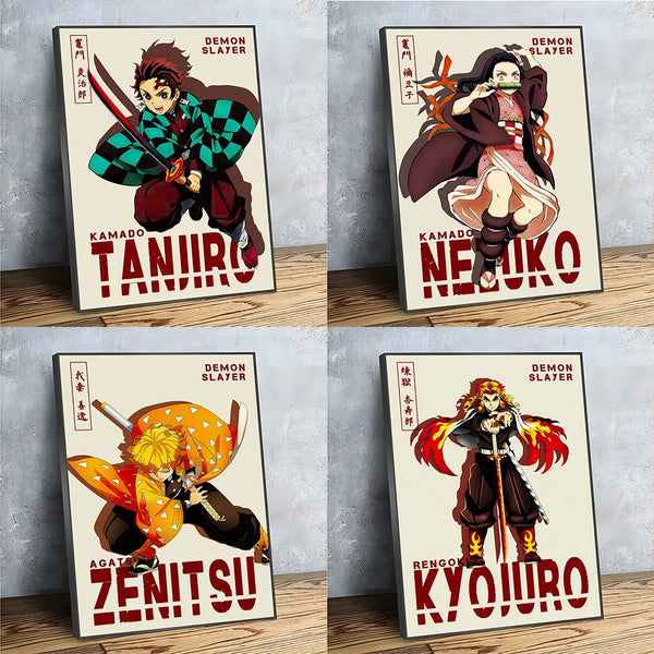 Pôster do Anime Demon Slayer: Tanjirou, Nezuko, Kyoujurou