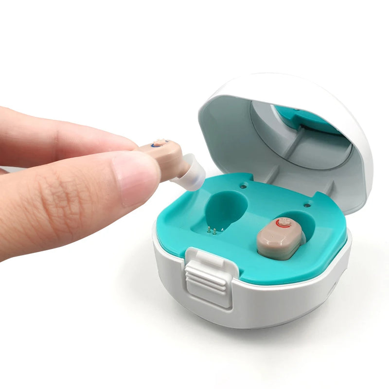 Aparelhos Auditivos Recarregáveis USB, In-ear, Invisíveis, Novo Design