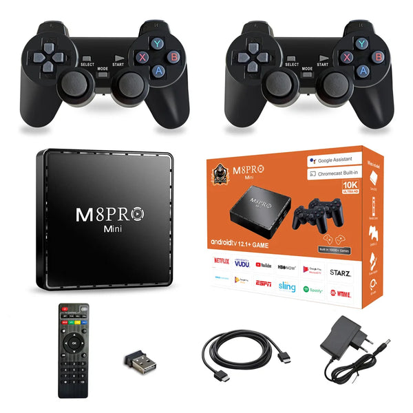 Console Retro Pro Mini HD - 64G com 10.000 Jogos Embutidos e Controle Sem Fio para Android TV Box