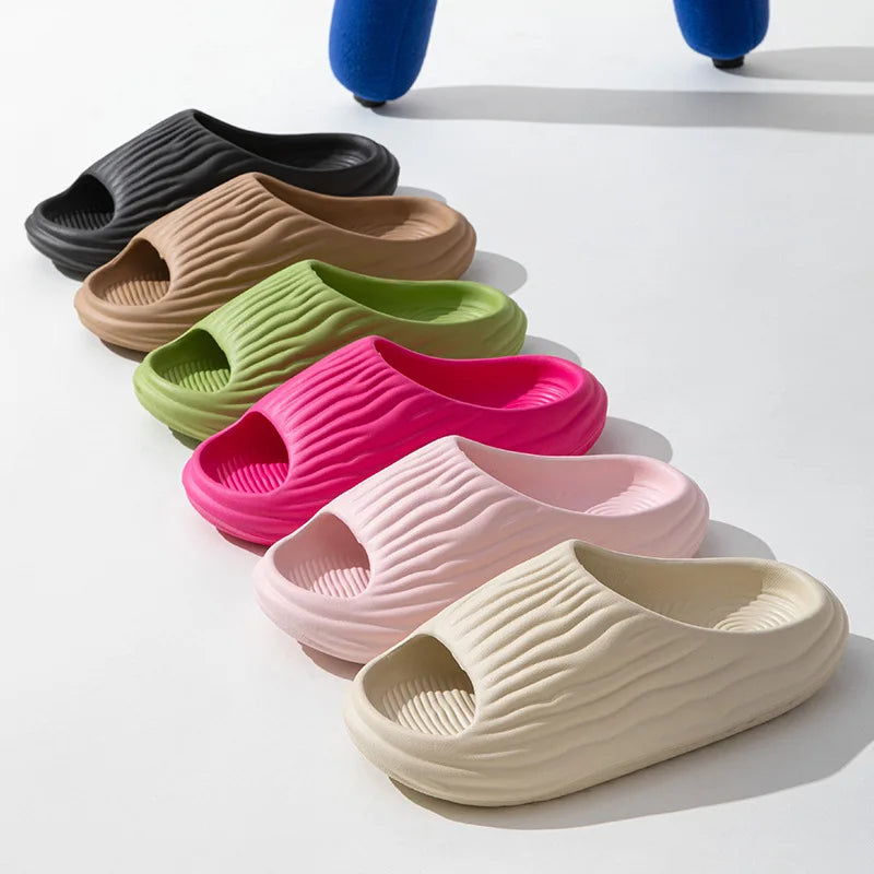 Chinelos de Plataforma Grossa, Femininos e Masculinos, Estilo Nuvem, Solado Macio