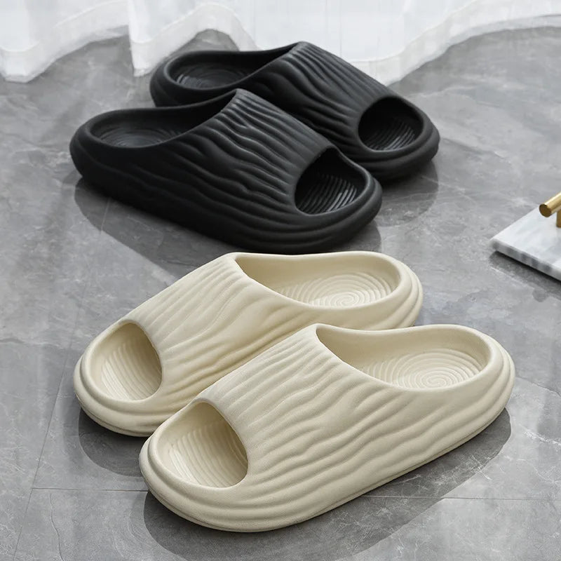 Chinelos de Plataforma Grossa, Femininos e Masculinos, Estilo Nuvem, Solado Macio