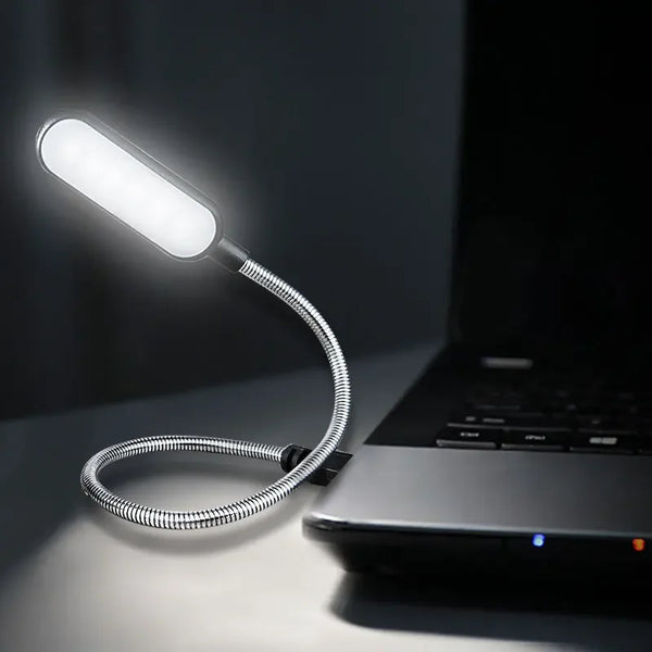 Lâmpada USB portátil com 6 LEDs, luz branca ou quente