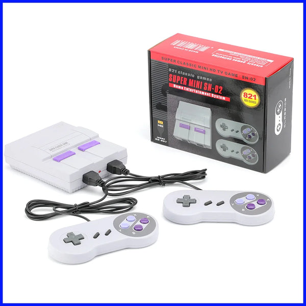 Super HD Mini Console de Jogos Portátil com 21 Jogos Integrados e Dois Controles