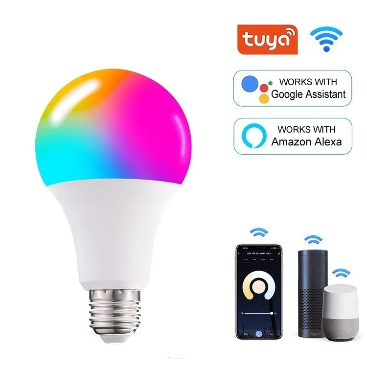 Lâmpada Inteligente 15W RGB – Smart Life Tuya, Alexa e Google