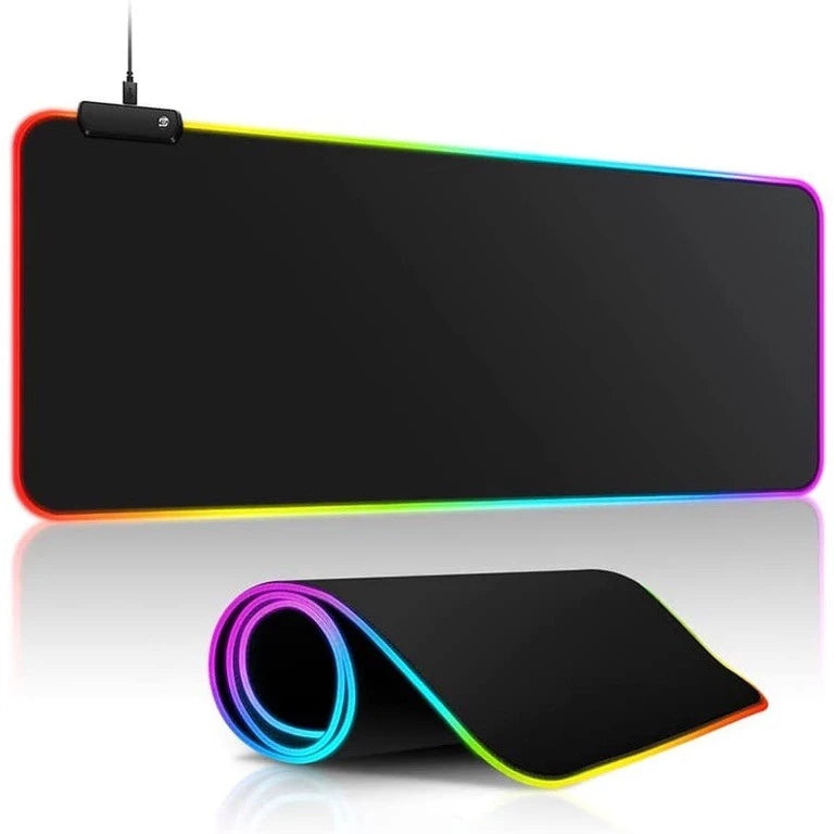Mousepad Gamer Speed Edition 80x30 cm – Extra Grande, LED RGB, Preto Liso