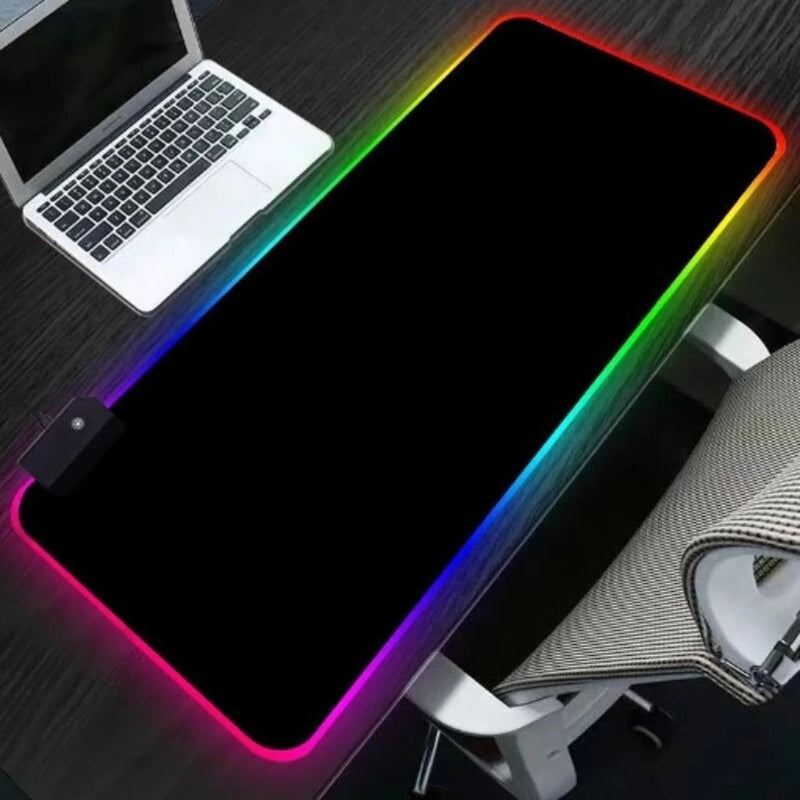 Mousepad Gamer Speed Edition 80x30 cm – Extra Grande, LED RGB, Preto Liso