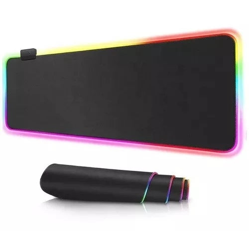 Mousepad Gamer Speed Edition 80x30 cm – Extra Grande, LED RGB, Preto Liso