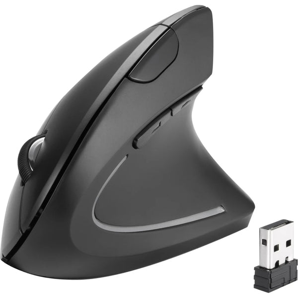 Mouse Vertical Ergonômico Sem Fio 2.4GHz – 3 Níveis Ajustáveis