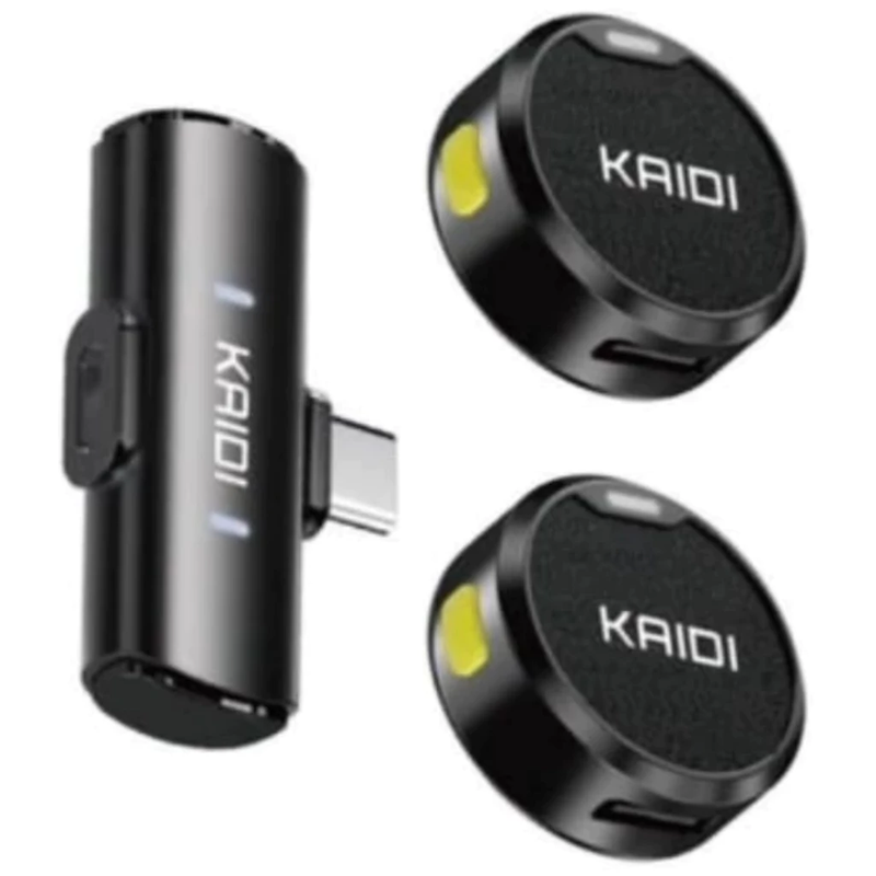 Mini Microfone de Lapela Duplo Sem Fio Magnético para iPhone e Android (Type-C)