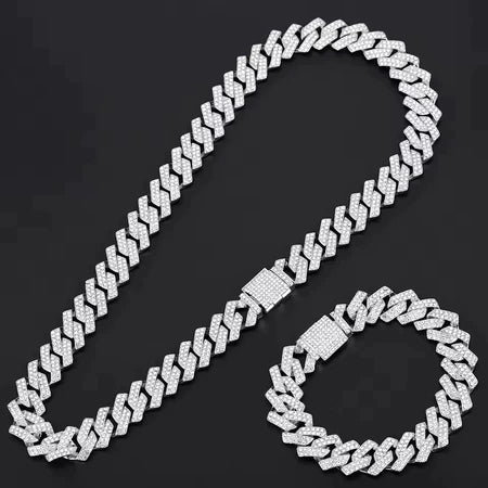 Kit Premium Ice Cravejado | Cordão, Relógio e Pulseira