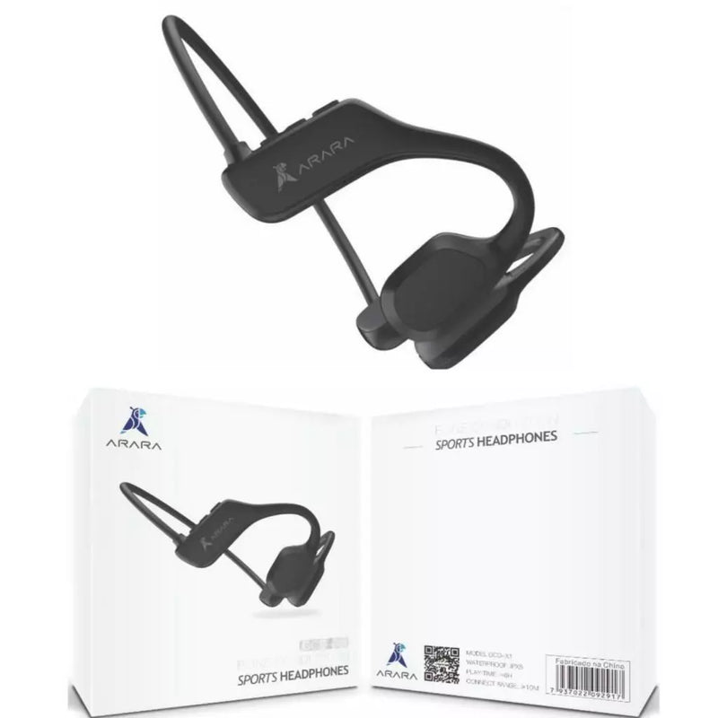 Fone Bluetooth Esportivo à Prova d'Água com Condução Óssea e Microfone