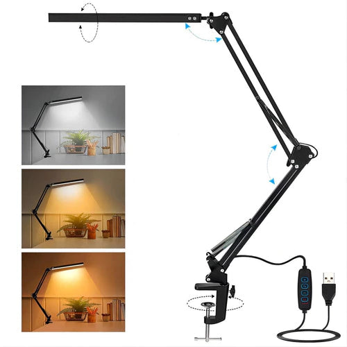 Luminária de Mesa Articulada | Regulável com Garra de Fixação
