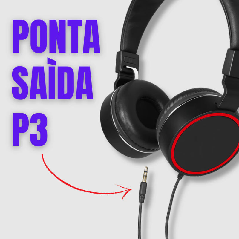 Fone de Ouvido Estéreo com Microfone HD – Conforto para Estudo e Home Office