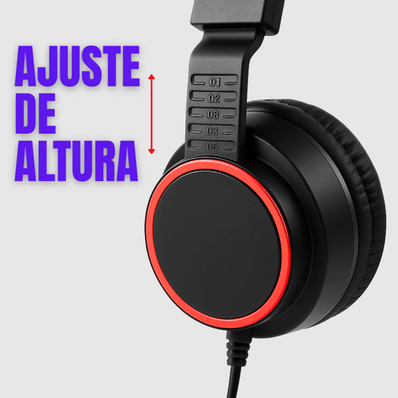 Fone de Ouvido Estéreo com Microfone HD – Conforto para Estudo e Home Office