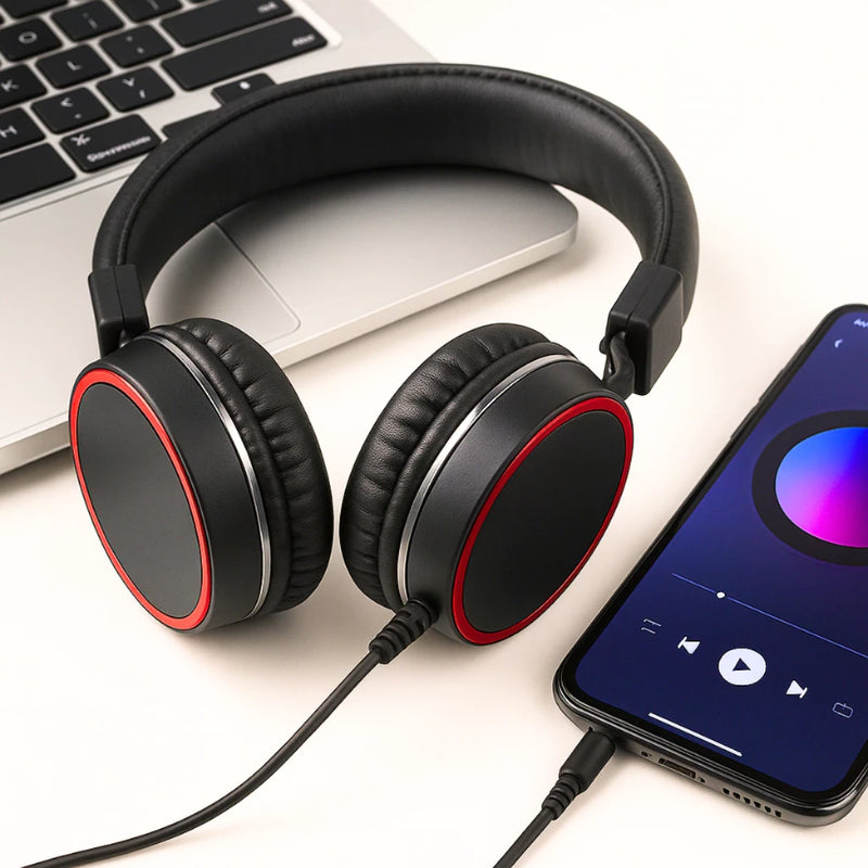 Fone de Ouvido Estéreo com Microfone HD – Conforto para Estudo e Home Office