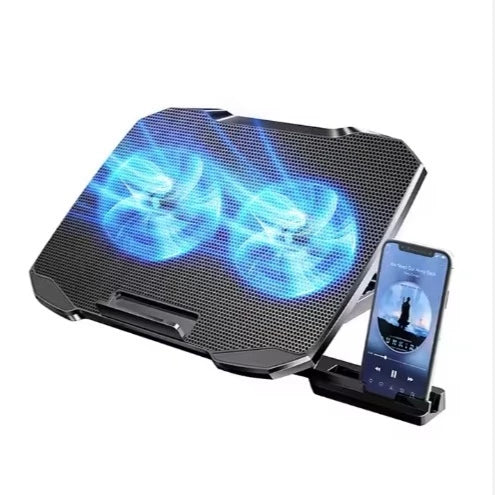 Suporte Gamer para Notebook 17" – Base Ajustável com 2 Coolers LED e Suporte para Celular