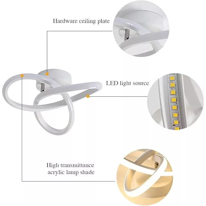 Lustre LED Moderno com Sensor Inteligente – Luz Tricolor Ajustável, Proteção para os Olhos e Economia de Energia