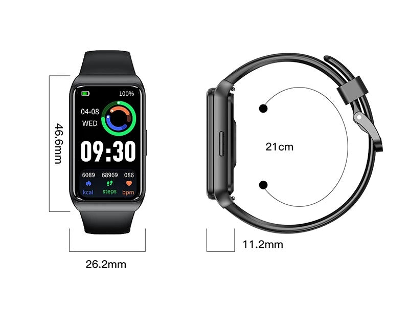 Relógio H68 – Tela HD, IP68, Oxímetro