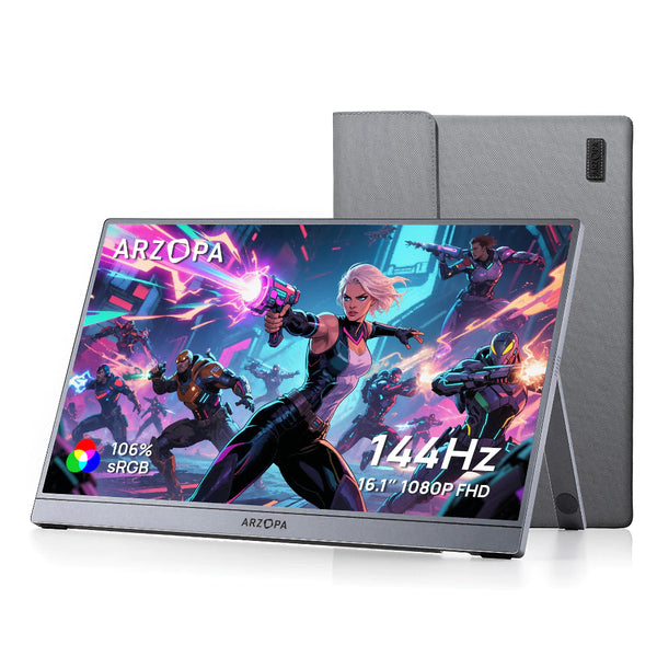 Monitor Gamer Portátil ARZOPA 16.1" Full HD 144Hz HDR