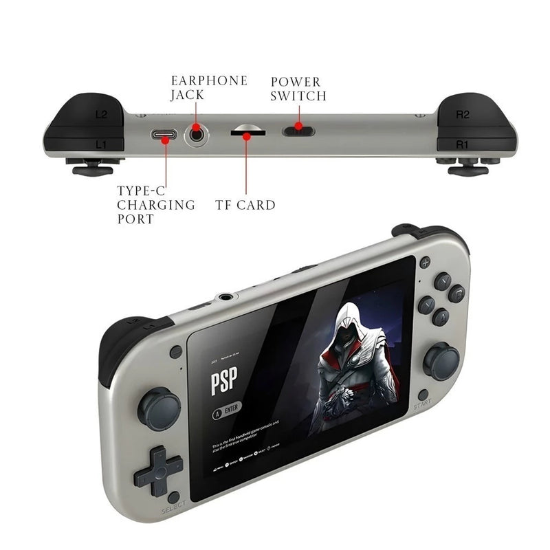 Console portátil 4,3" | Quad-core 1.2GHz | 25 emuladores clássicos