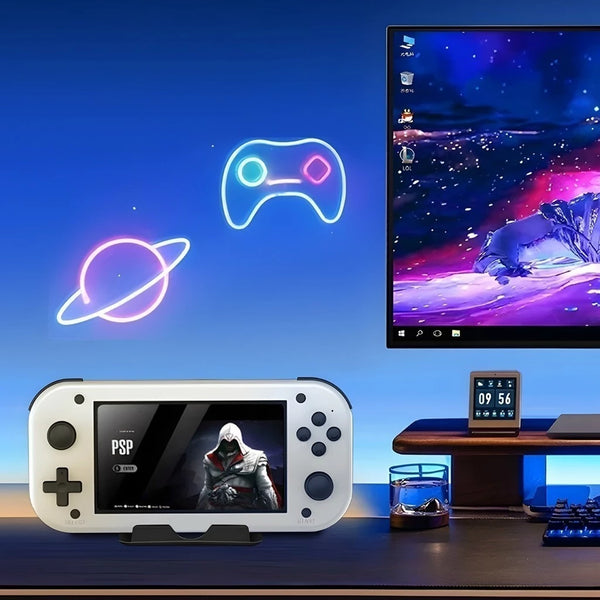 Console portátil 4,3" | Quad-core 1.2GHz | 25 emuladores clássicos
