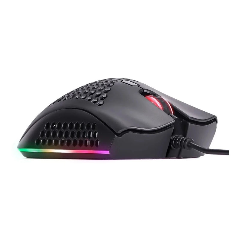 Mouse Gamer USB Colmeia – Ultraleve, LED RGB, 7200 DPI