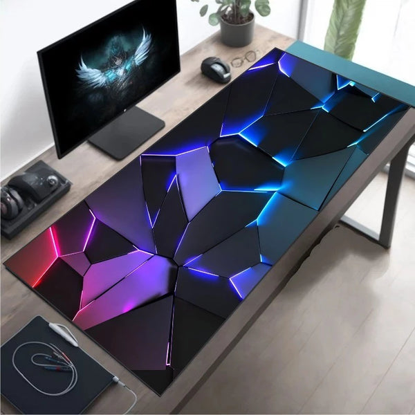 Mouse Pad Gamer LED Médio 70x30 RGB Impermeável Antiderrapante