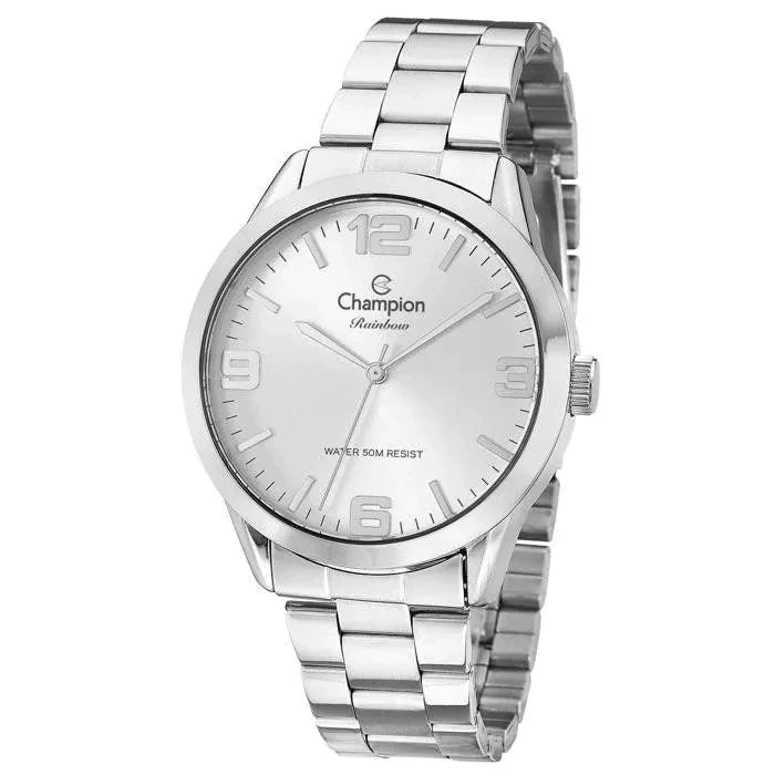 Relógio Champion Feminino CN29893C – Prata + Kit Colar e Brincos, Resistente à Água