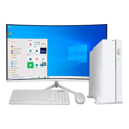 Computador PC Slim Branco | Intel i7 | 16GB RAM | SSD 960GB | Monitor 23” | Wi-Fi