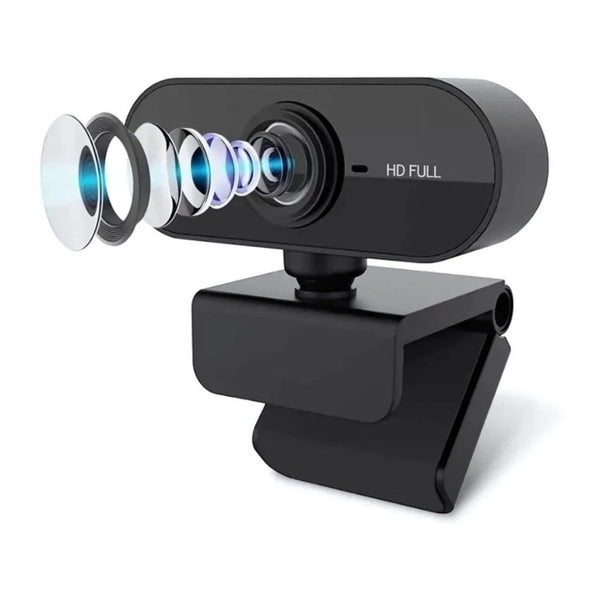 Webcam Full HD 1080p com microfone – ideal para PC, notebook e home office