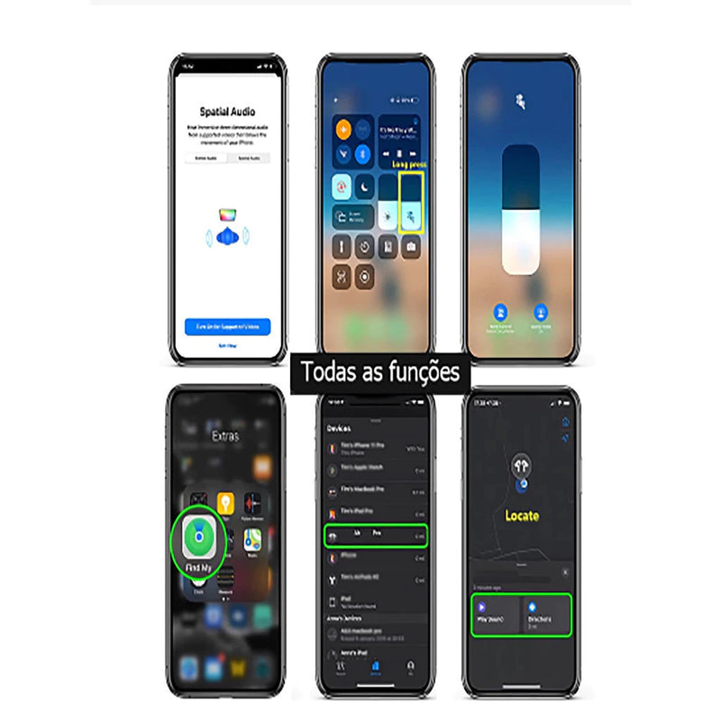 AirPods Pro 3/5/6 – Bluetooth com Cancelamento de Ruído