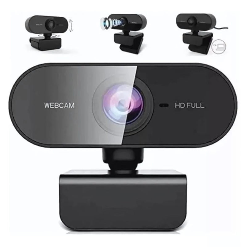 Webcam Full HD 1080p com microfone – ideal para PC, notebook e home office
